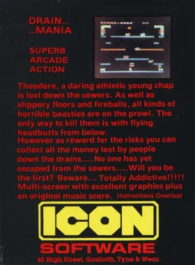 Drain Mania (198x)(Icon Software) box cover back